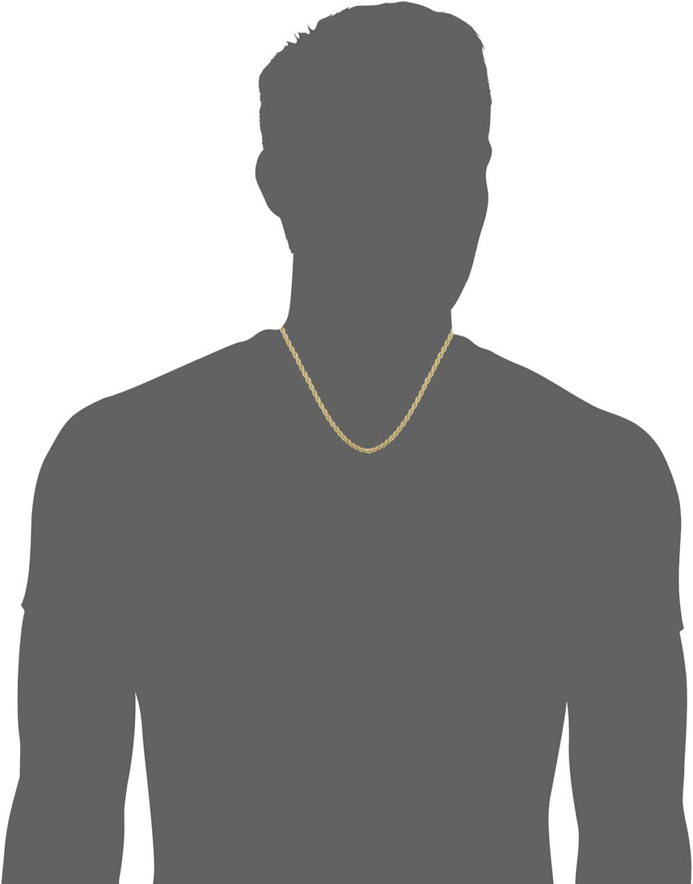 Kooljewelry Solid 14k Yellow Gold Filled Rope Chain Necklace for Men and Women (2.1 mm, 3.2 mm, 4.2 mm or 6 mm) - Image 5