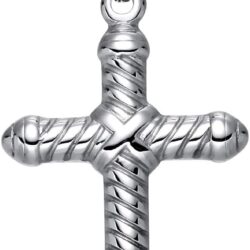 BIYONGDE Knot Cross Necklace Pendant, 20 Inches Chain Necklace, Mens Womens, Stainless Steel, Minimalist
