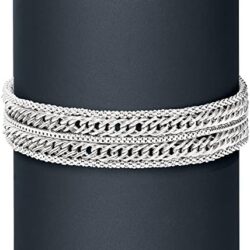 Ross-Simons Italian Sterling Silver Popcorn-Chain and Curb-Link Bracelet - Image 4