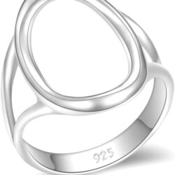 Sterling Silver Rings - Circle Of Life Silver Rings - Handmade Designer Ring Made in Israel - Karma Infinity Ring - Stylish Mediterranean Silver Rings for Women, Width 3.8mm, Size 4-12