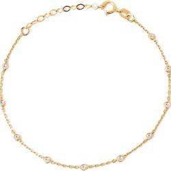 GELIN Diamond Bezel Station Bracelet in 14K Solid Gold