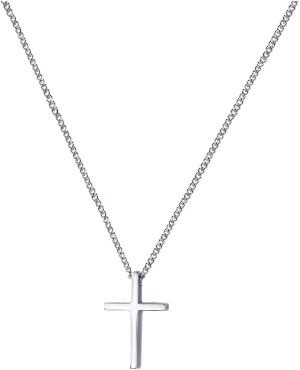 STRADIOS Minimalist Silver Cross Necklace For Women Simple Tiny 925 Sterling Silver Christian Cross Pendant For Teen Girls Jewelry Gifts