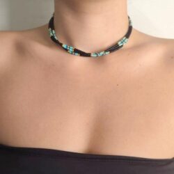 Beaded Choker Necklace for women and Teen Girls, Boho Bohemian Hippie Adjustable Colorful Seed Beads Necklace, Handmade Native American Western Style Jewelry by TRIBES (Black) - Image 4