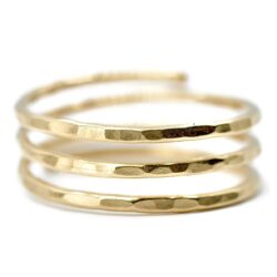 14k gold filled Adjustable wire wrap ring, thumb ring, pregnancy ring, Handmade in USA by Mu-Yin Jewelry (MEDIUM size 8) - Image 2
