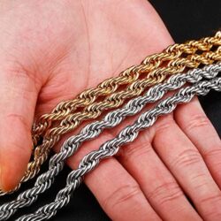 TOPGRILLZ Rope Gold Necklace for Women Choker Necklace Gold Chain for Men 8mm 14K Gold Plated Twist Rope Gifts for Women - Image 8