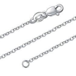BORUO 925 Sterling Silver Cable Chain Necklace, 1mm 1.5mm Italian Chain with Lobster Claw Clasp 14-30 Inch/Silver Chain Necklace, Gold Chain Necklace For Women