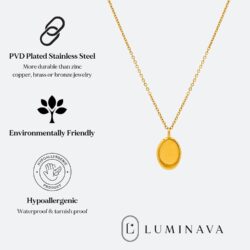Luminava - Clem Necklace - Worry Stone Rubbing Necklace - 14k Gold Stainless Steel Minimalist Necklace - Stress Relief Gifts For Women - Anxiety Necklace - Fidget Necklace - Panic Attack Relief - Image 7