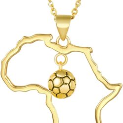 Women's Minimalist Africa Map Pendant Necklace, Trendy Personalized Africa Motherland Continent Outline Necklaces Chain Length 18" Extension Chain 2" ( 18K Gold and Silver Plated both Choice, Jewelry with Gifts Box)