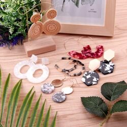 Duufin 24 Pairs Acrylic Earrings Resin Drop Dangle Earring Hoop Statement Earrings Polygonal Bohemian Fashion Jewelry Earrings for Women - Image 31