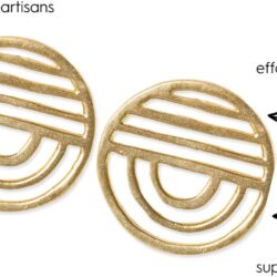 INK+ALLOY Geometric Circle Statement Earrings for Women, Coco Brass Metal Summer Boho Post Earrings, Hypoallergenic Handmade Jewelry for the Modern Bohemian, 1-Inch L (Gold) - Image 3