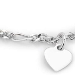 Vanbelle Sterling Silver Jewelry - Rhodium Plated with 925 Stamp - Hanging Open and Close Heart Bracelet - Elegant handcrafted - for Women - 6.5" long + 1" extender - Image 2