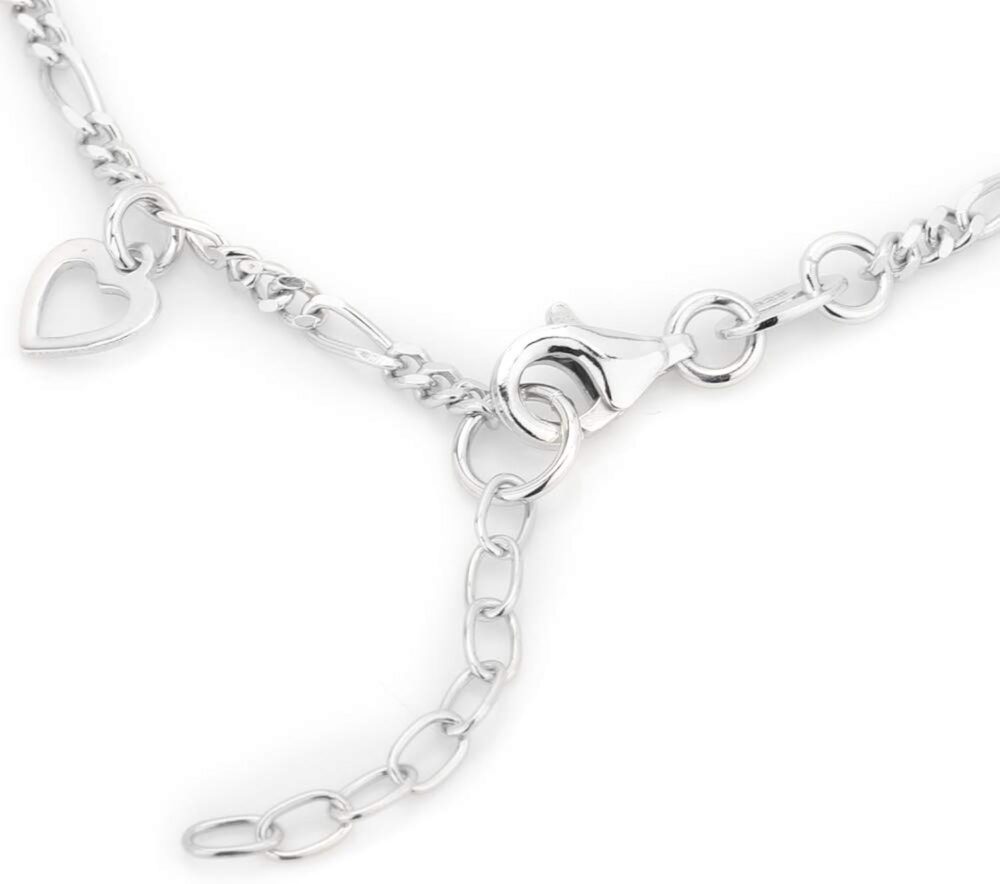 Vanbelle Sterling Silver Jewelry - Rhodium Plated with 925 Stamp - Hanging Open and Close Heart Bracelet - Elegant handcrafted - for Women - 6.5" long + 1" extender - Image 3