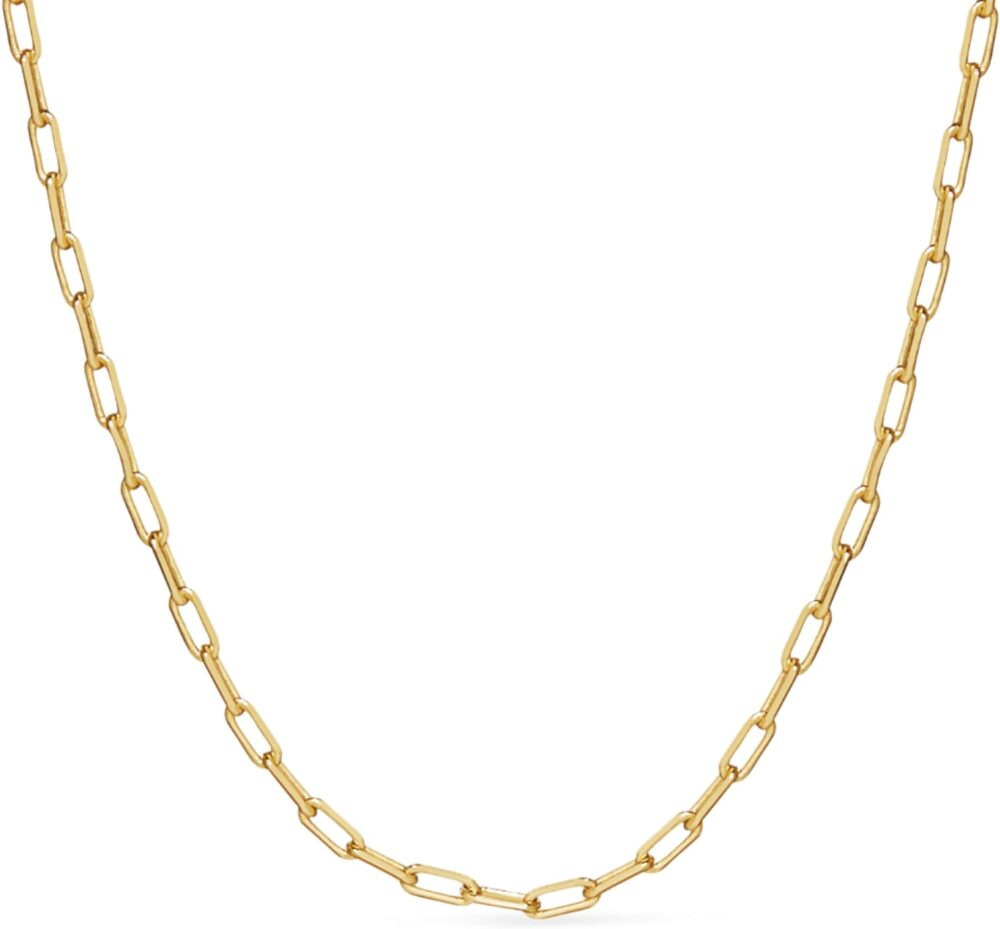 Ana Luisa Chain Necklace - 14K Gold Plated Link Chain Necklace - Versatile, Easy-To-Layer, Hypoallergenic, Water-Resistant & Tarnish-Free Necklace - 14K Gold Necklace - Adjustable Chain Length