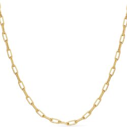 Ana Luisa Chain Necklace - 14K Gold Plated Link Chain Necklace - Versatile, Easy-To-Layer, Hypoallergenic, Water-Resistant & Tarnish-Free Necklace - 14K Gold Necklace - Adjustable Chain Length