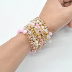 Bohemian Bracelet Sets for Women - 6 Sets Stackable Stretch Bracelets Multi-color Boho Jewelry for Women Hippie Bracelets Dainty Jewelry Best Friend Gift - Image 4