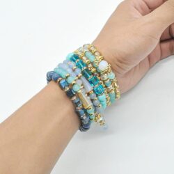 Bohemian Bracelet Sets for Women - 6 Sets Stackable Stretch Bracelets Multi-color Boho Jewelry for Women Hippie Bracelets Dainty Jewelry Best Friend Gift - Image 5