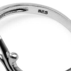 Silvershake Bezel Set Cabochon Gemstone Surrounded by Twisted Rope White Gold Plated 925 Sterling Silver Victorian Style Ring - Image 4