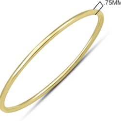 Skinny Thin Domed Stackable 14K Yellow Gold Band (.75 mm) - Also Available in 14K White Gold - Image 4
