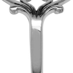 Silvershake Bezel Set Cabochon Gemstone Surrounded by Twisted Rope White Gold Plated 925 Sterling Silver Victorian Style Ring - Image 3