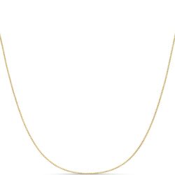 Amazon Essentials Sterling Silver Thin 0.8mm Box Chain Necklace | Available in Yellow Gold or Silver | 16", 18", 20", 24", or 30" (previously Amazon Collection)