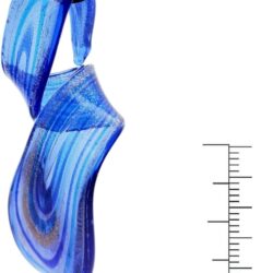 Handmade Murano Inspired Gorgeous Artist Made Swirl Aqua Pendant Necklace - Image 4