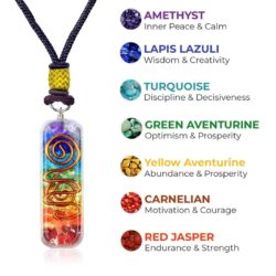 Orgone Chakra Healing Pendant - Adjustable Cord, 7 Chakra Stones Necklace for Energy Protection and Spiritual Healing - Image 2