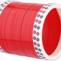 Efulgenz Indian Red White Bridal Bangle Set for Wedding Punjabi Chuda Set Traditional Bridal Chura Set Bracelet Acrylic Bangle Set Fashion Jewelry for Women, (Set of 48 Pcs), 2.4 - Image 7