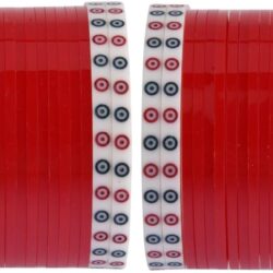 Efulgenz Indian Red White Bridal Bangle Set for Wedding Punjabi Chuda Set Traditional Bridal Chura Set Bracelet Acrylic Bangle Set Fashion Jewelry for Women, (Set of 48 Pcs), 2.4