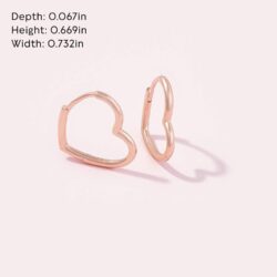 PANDORA Asymmetrical Heart Hoop Earrings - Minimalist Hoop Earrings - Stunning Women's Earrings - Great Gift for Her - 14k Rose Gold - Image 5