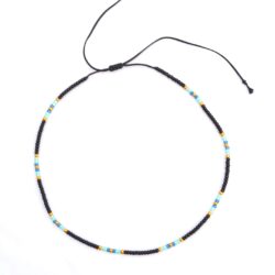 Beaded Choker Necklace for women and Teen Girls, Boho Bohemian Hippie Adjustable Colorful Seed Beads Necklace, Handmade Native American Western Style Jewelry by TRIBES (Black) - Image 5