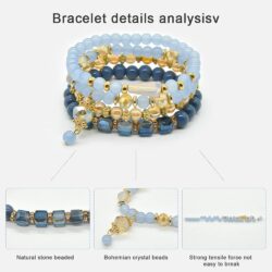 Bohemian Bracelet Sets for Women - 6 Sets Stackable Stretch Bracelets Multi-color Boho Jewelry for Women Hippie Bracelets Dainty Jewelry Best Friend Gift - Image 2