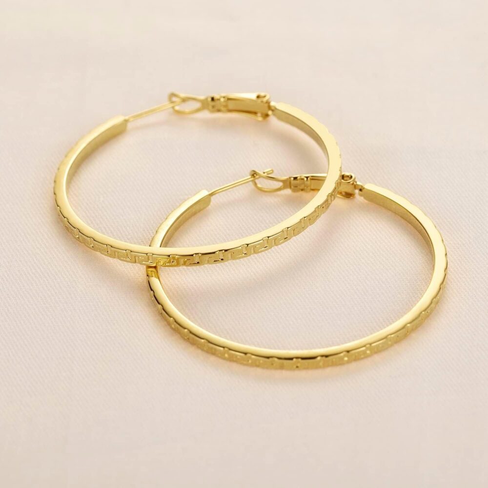 14K Gold Hoop Earrings for Women Gold Hoop Earrings 14K Gold Earrings Trendy Square-edge & Hypoallergenic Gold Earrings for Women Hoop Earrings Gifts for Women 40mm - Image 6