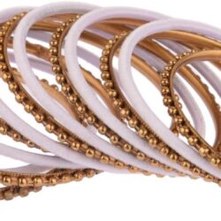 Efulgenz Indian Bangle Set Plain Velvet Bangles with Oxidized Metal Ball Bangle Bracelet Boho Bohemian Bracelet Metal Bangle Set Statement Fashion Jewelry for Women - Image 6