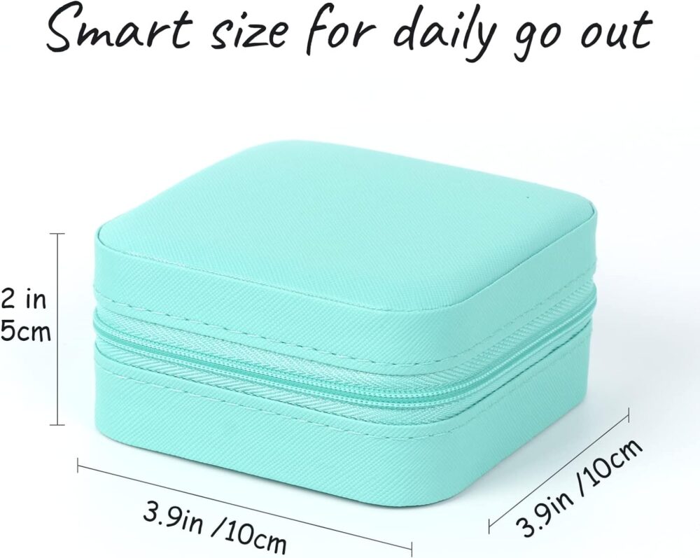 MFXIP Travel Jewelry Case Small Jewelry Box Jewelry Organizer Storage Case Portable PU Leather Mini Jewelry Travel Case for Girls Womens Earring, Necklace, Rings,Bracelets - Image 3