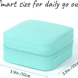 MFXIP Travel Jewelry Case Small Jewelry Box Jewelry Organizer Storage Case Portable PU Leather Mini Jewelry Travel Case for Girls Womens Earring, Necklace, Rings,Bracelets - Image 3