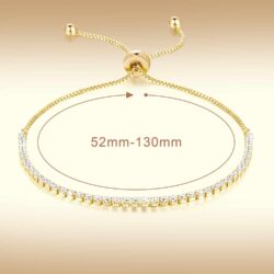 Chantel Yorke Tennis Bracelets for Women 14K Gold Bracelets for Women 14K Gold Cubic Zirconia Adjustable Gold Plаtеd Bracelets for Women - Image 4