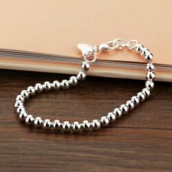 New Women's 925 Sterling Silver Bracelet Minimalist 4-6MM Round Bead Chain Solid Silver Bracelet Charm Jewelry Lobster Claw Clasp - Image 7