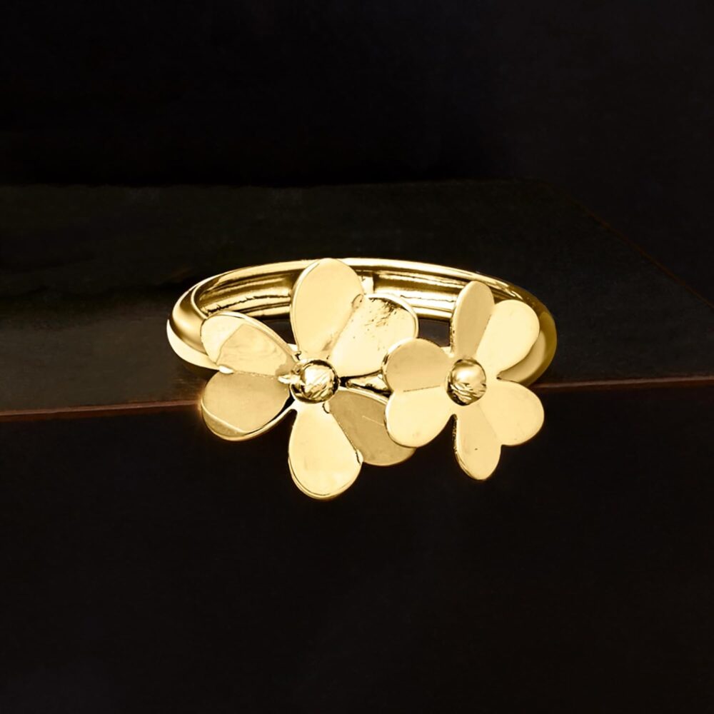 Ross-Simons Italian 14kt Yellow Gold Flower Ring - Image 5