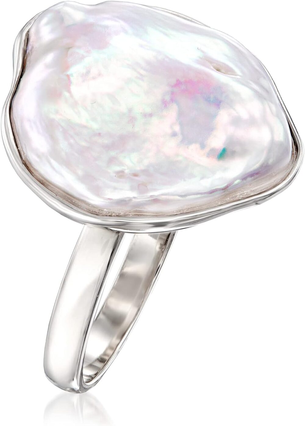 Ross-Simons 20x16mm Cultured Keshi Pearl Ring in Sterling Silver - Image 3