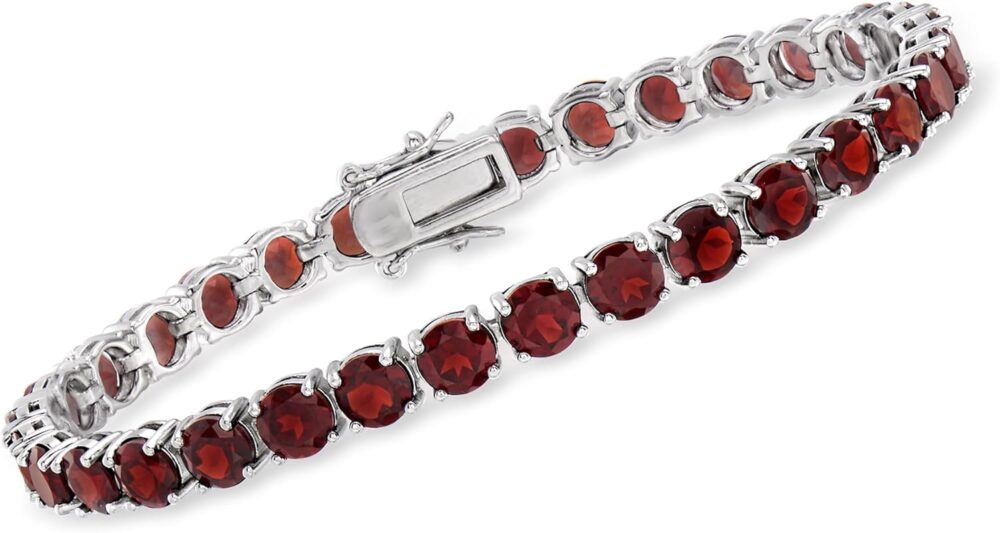 Ross-Simons 19.20 ct. t.w. Garnet Tennis Bracelet in Sterling Silver. 7 inches