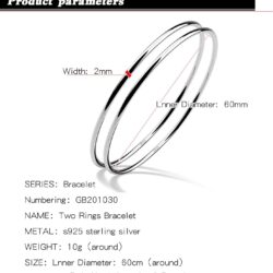 H&Beautimer 925 Sterling Silver Bracelet for Women's Italian Handmade Solid Bangle 2/3/4/5/6/7 Set Rose Gold Fine Jewelry With Gift Box - Image 2