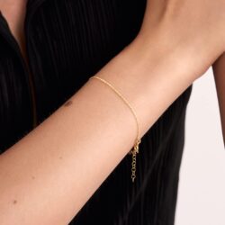 GELIN 14K Solid Gold Thin Cable Chain Bracelet | 14k Yellow Gold Adjustable Chain Bracelets for Women, 6-7" - Image 3