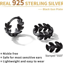 ChicSilver Small Chunky Hoop Earrings White Gold Plated Silver Thick Huggie Hoop Earrings for Women Hypoallergenic Lightweight (with Gift Box) - Image 4