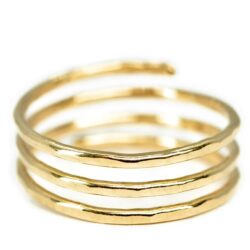 14k gold filled Adjustable wire wrap ring, thumb ring, pregnancy ring, Handmade in USA by Mu-Yin Jewelry (MEDIUM size 8)