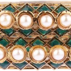 Efulgenz Beaded Bangles Faux Pearl Antique Boho Kundan Bangle Crystal Bracelet Bridal Wedding Party Statement Jewelry for Women - Image 8