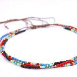Beaded Choker Necklace for women and Teen Girls, Boho Bohemian Hippie Adjustable Colorful Seed Beads Necklace, Handmade Native American Western Style Jewelry by TRIBES (Black) - Image 7