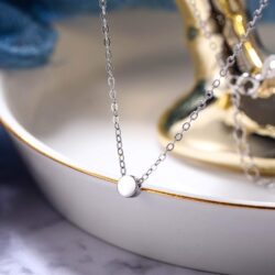 BriLove Gifts for Mom Women's 925 Sterling Silver Dainty Tiny Dot Necklace Round Circle Pendant Choker Necklacefor Mothers Day/Valentines Day/Birthday/Christmas/Anniversary - Image 4