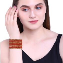 Efulgenz Indian Oxidized Jewelry Indian Bangle Set Plain Velvet Bangles with Crystal Rhinestone Bangles Boho Bohemian Bracelet Metal Bangle Set Statement Jewelry for Women (26 Pcs) - Image 4