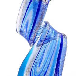 Handmade Murano Inspired Gorgeous Artist Made Swirl Aqua Pendant Necklace