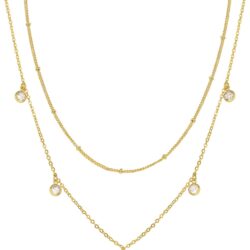 CHESKY Dainty Gold Necklace for Women, Trendy 14k Gold Plated/Sterling Silver Satellite Choker Necklace Thin Beaded Layered Choker Necklaces Discs Paperclip Chain Necklaces Womens Simple Jewelry Gift